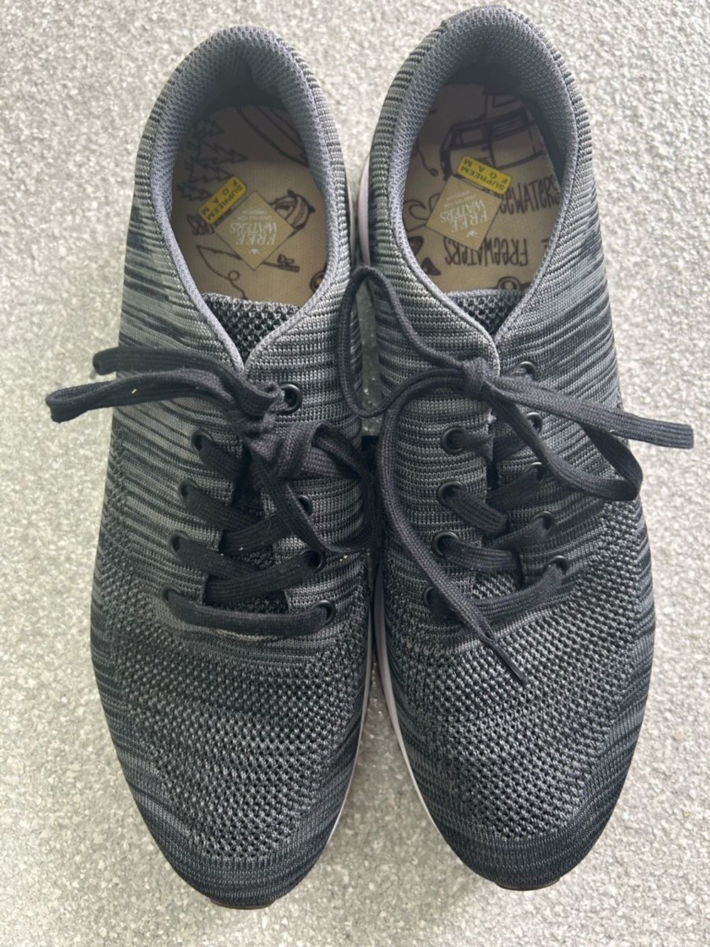 FreeWaters Men's Gray Knit Lace-Up Sneakers Size 13